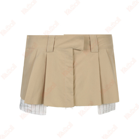 khaki ladylike short plain skirts